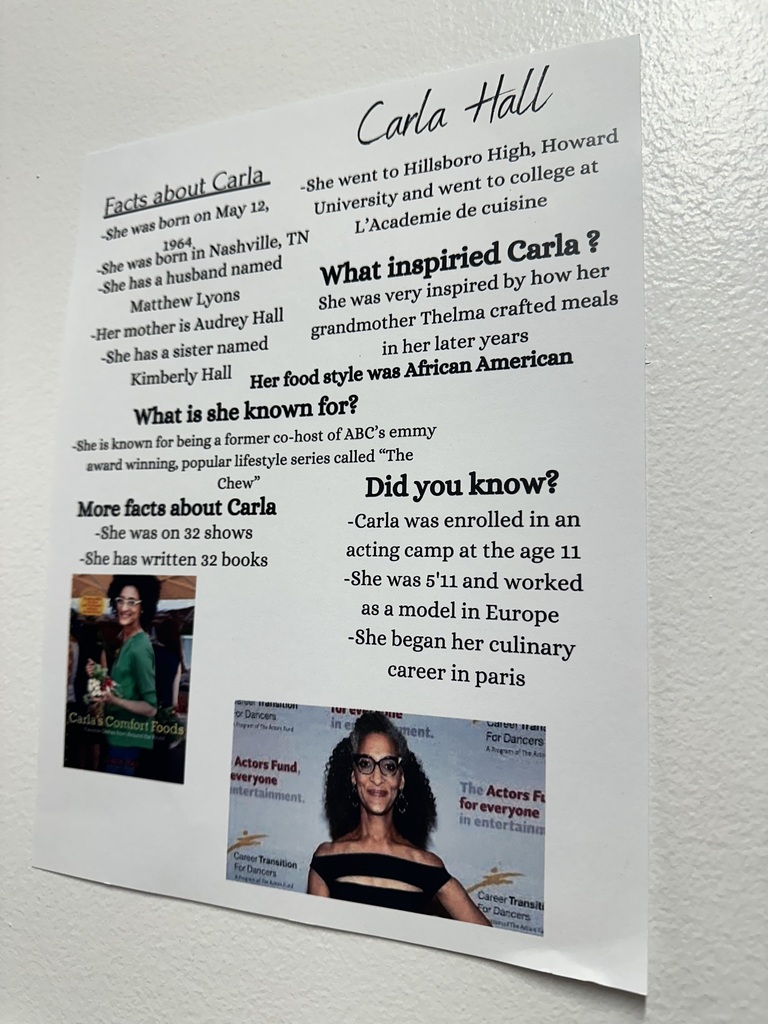 black history month  poster about carla hall