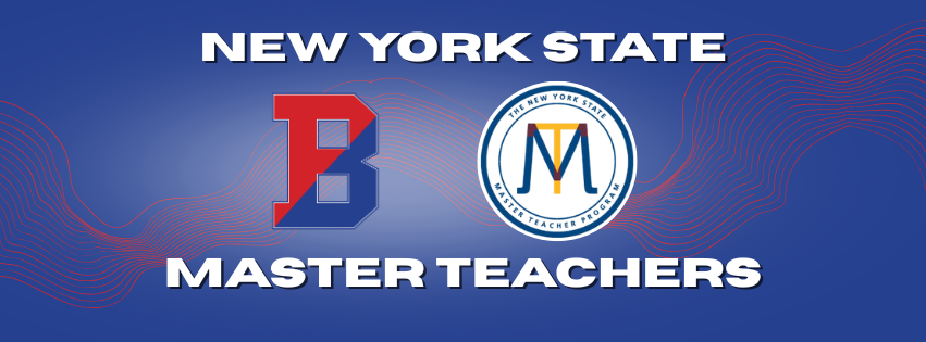 master teachers graphic with binghamton B logo and NYS master teacher program logo