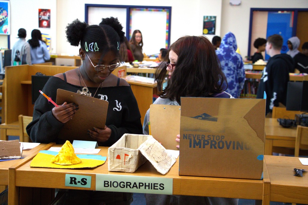Students at West Middle School ancient Egypt museum event