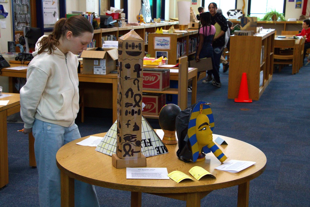 Students at West Middle School ancient Egypt museum event