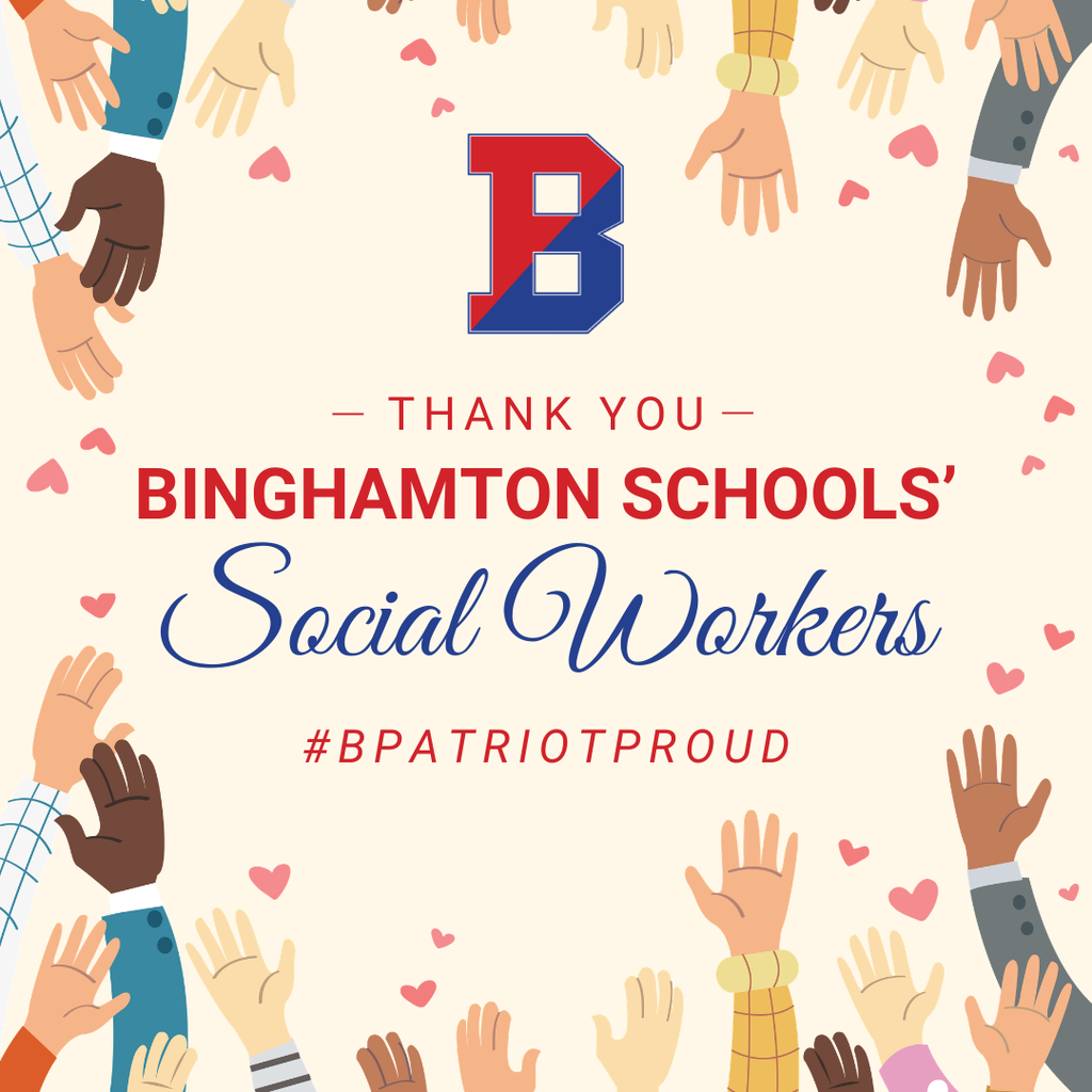 school social work week 2026 graphic with images of outstretched bands and heart shapes