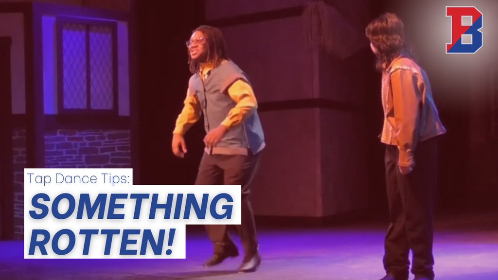 showcase arts graphic tap dance tips with image of student actors tap dancing on stage