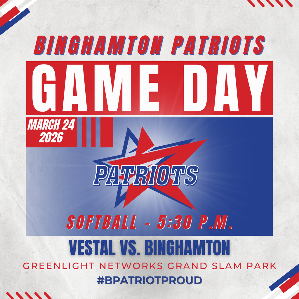 game day graphic with information about softball game against vestal
