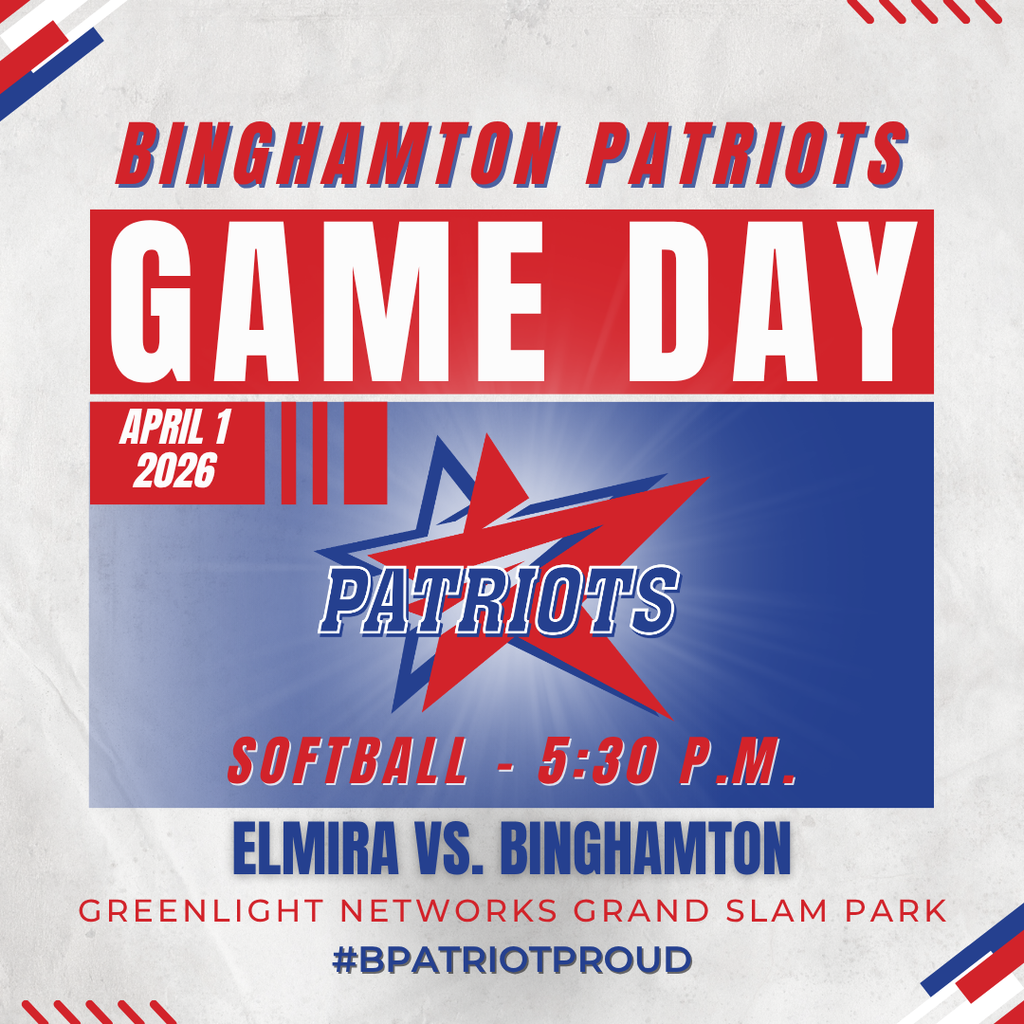 game day graphic with information about softball game against elmira