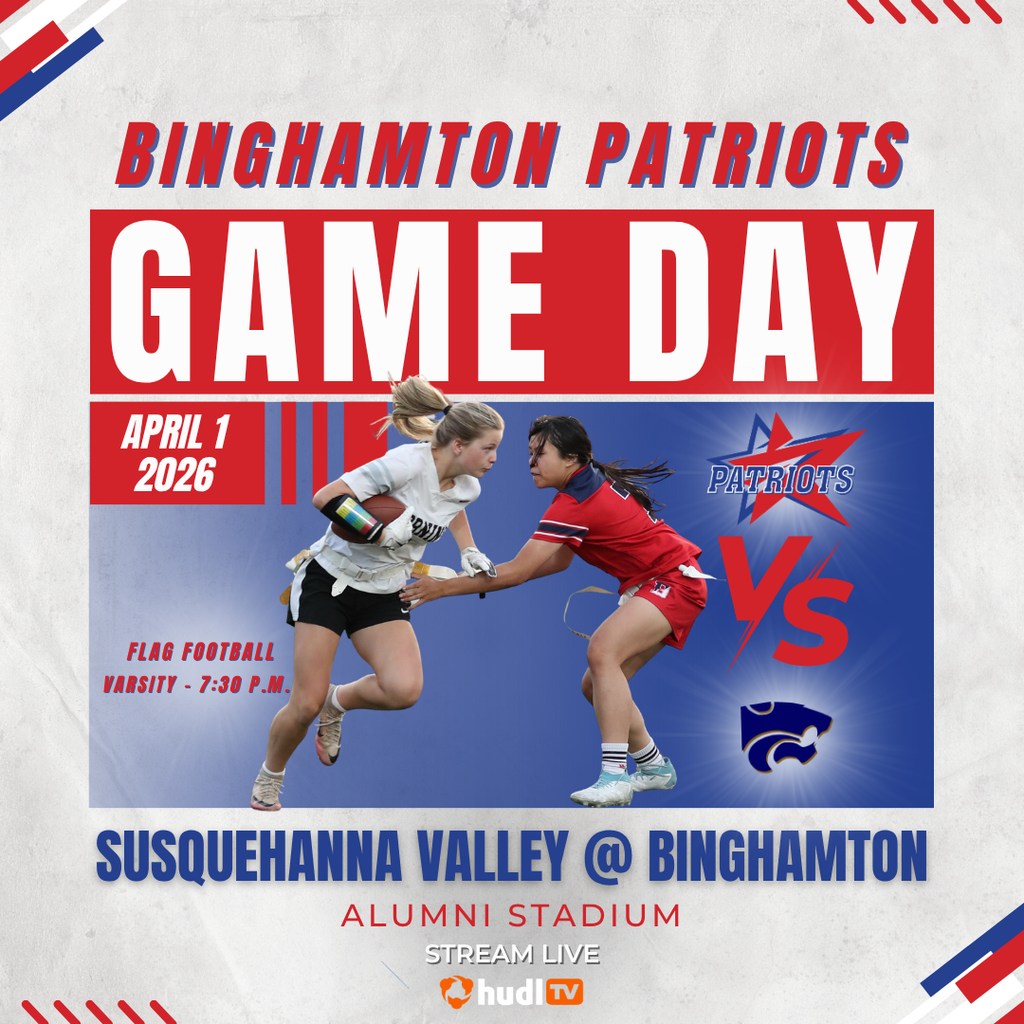 game day graphic with information about flag football game against SV