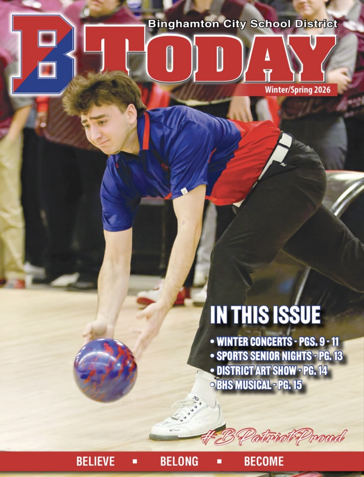 cover of spring 2026 BToday magazine with photo of member of BHS bowling team