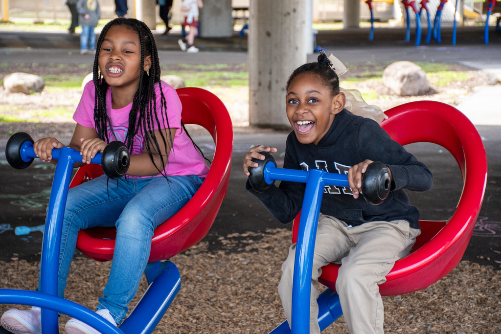 students play on playground
