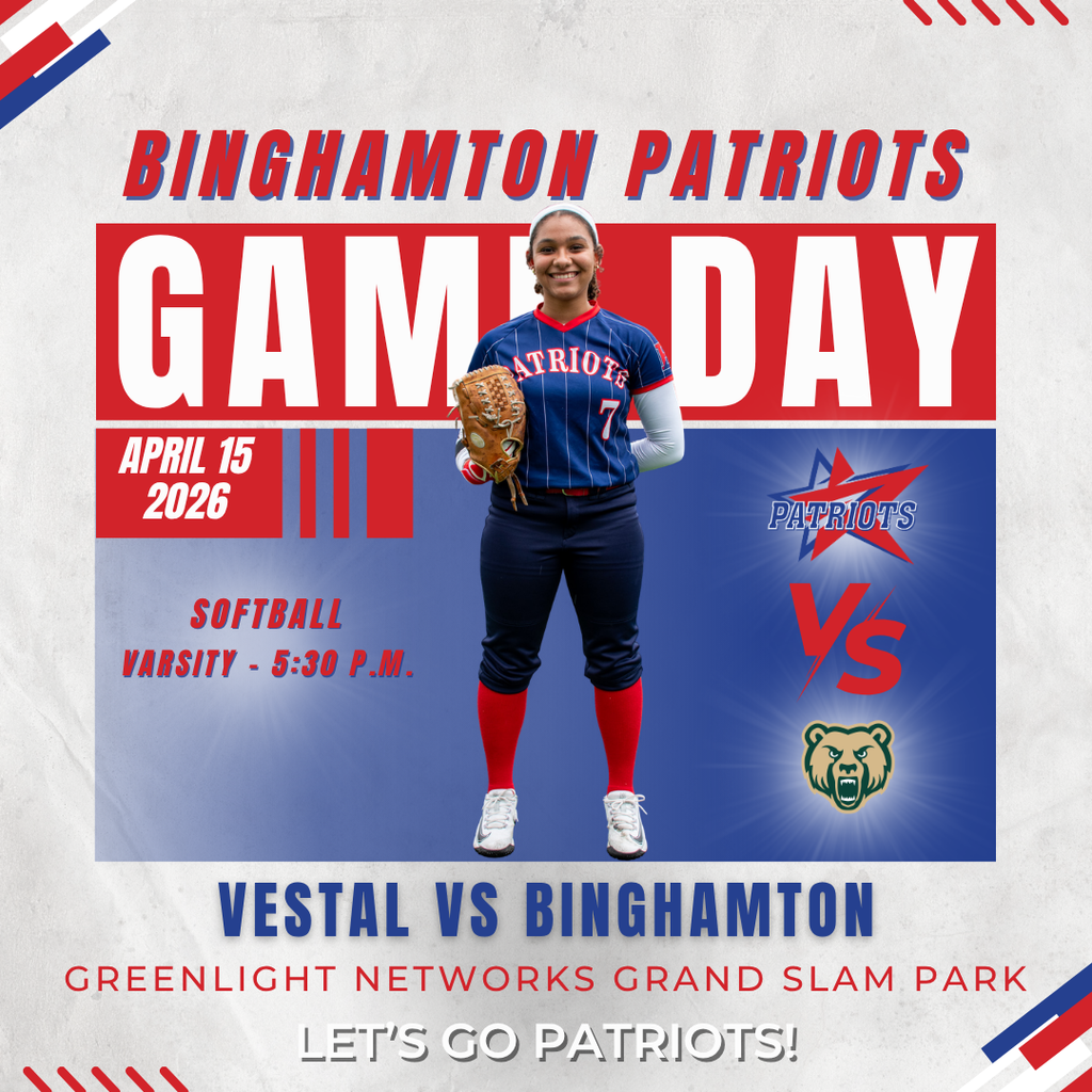 game day graphic with information about softball game against Vestal