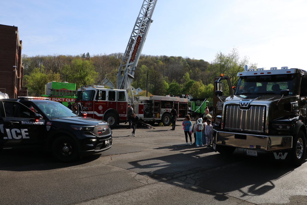 trucks parked in wilson parking lot for touch a truck event