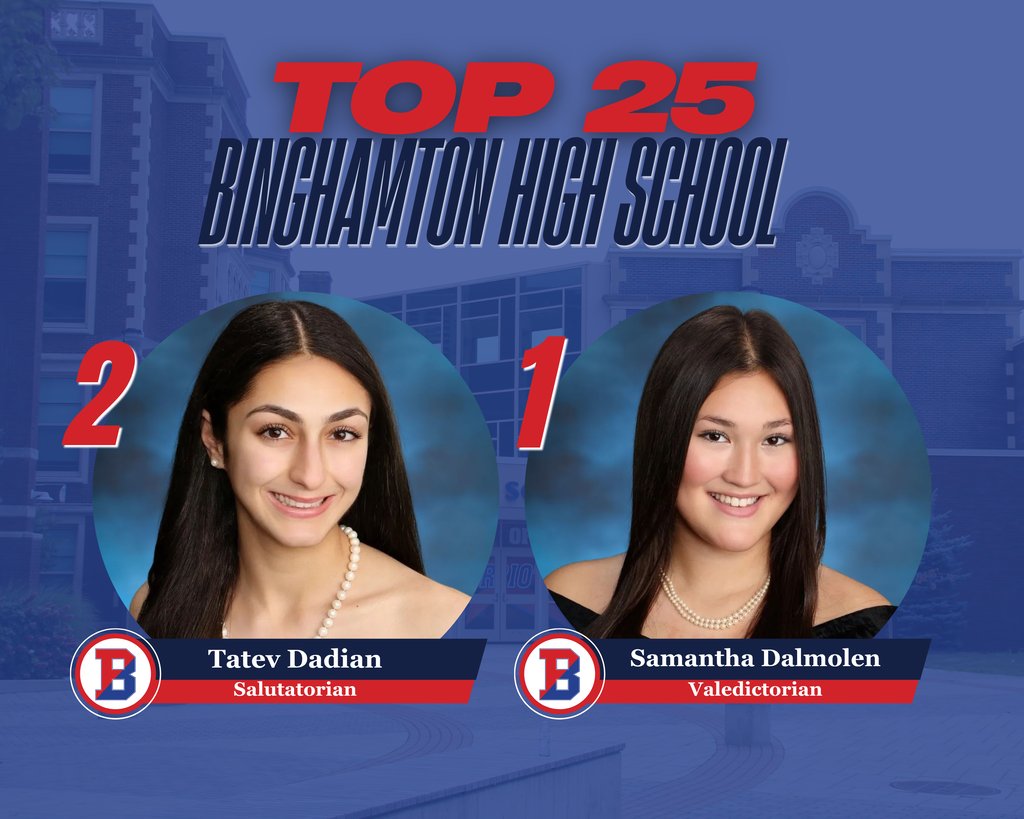 binghamton high school salutatorian tatev dadian and valedictorian samantha dalmolen