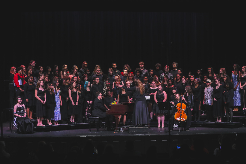 bhs vocalists sing on stage