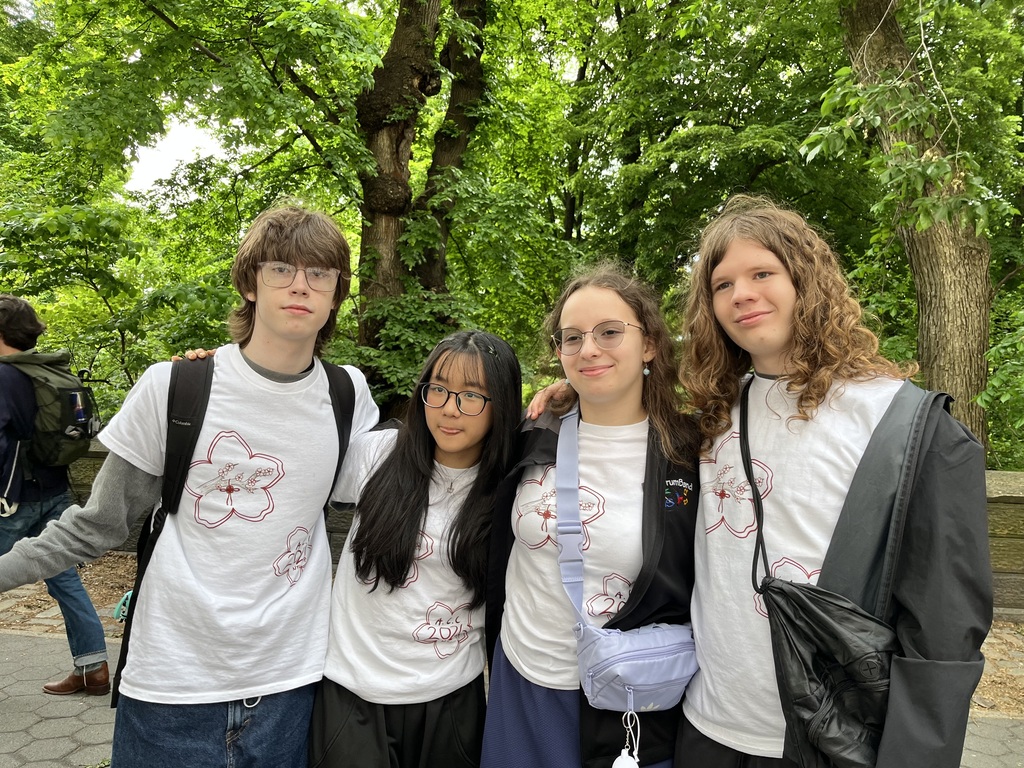 students pose for photo during asian cultural club trip to NYC