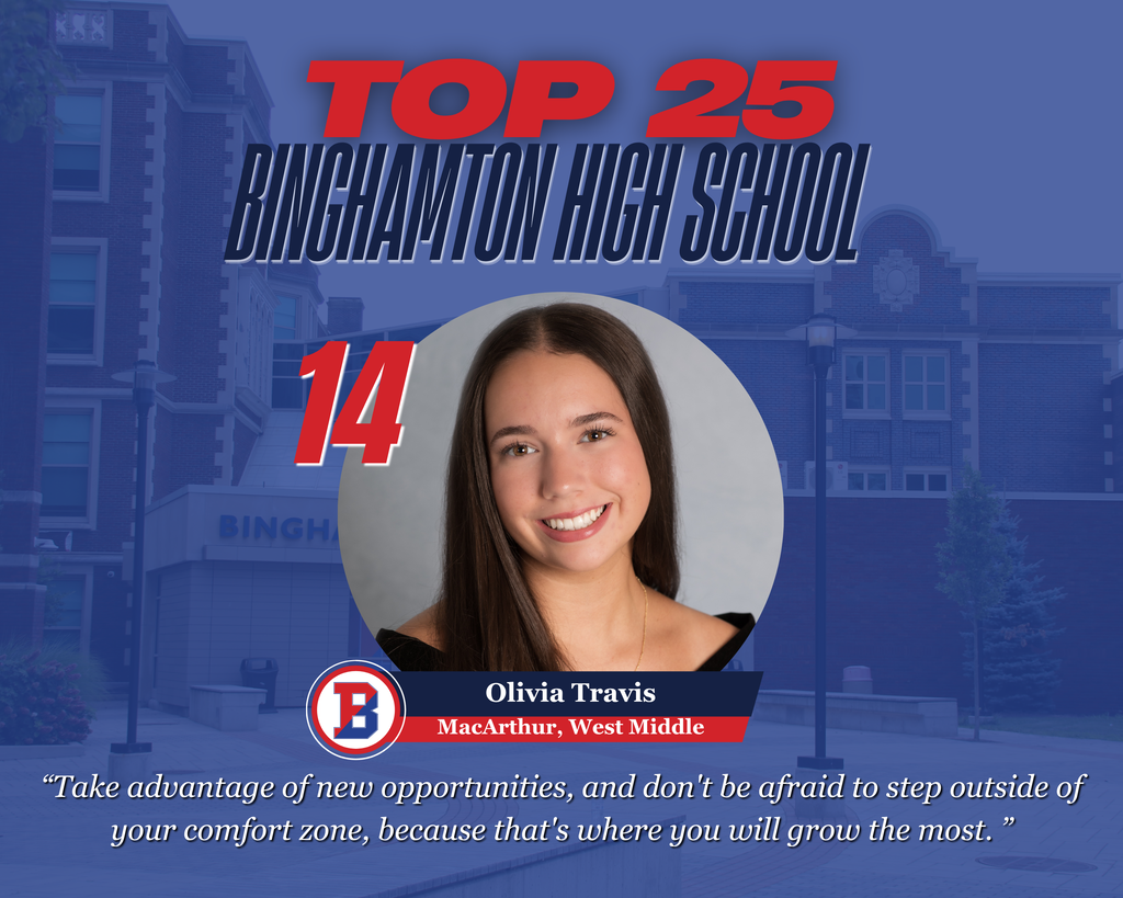 BHS Top 25 graphic with photo of Olivia Travis