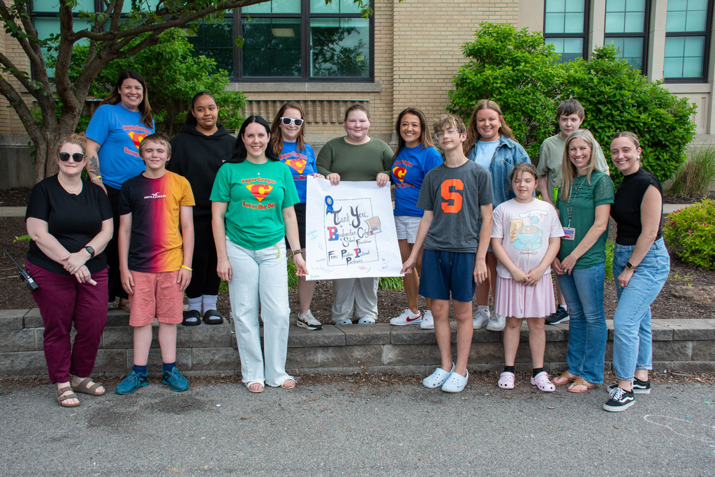 positive patriot partners pose for photo at west middle