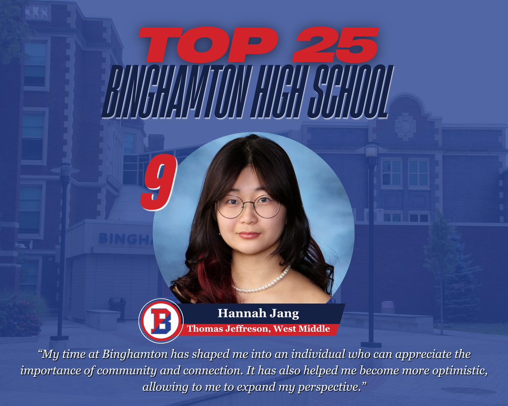 BHS Top 25 graphic with photo of Hannah Jang