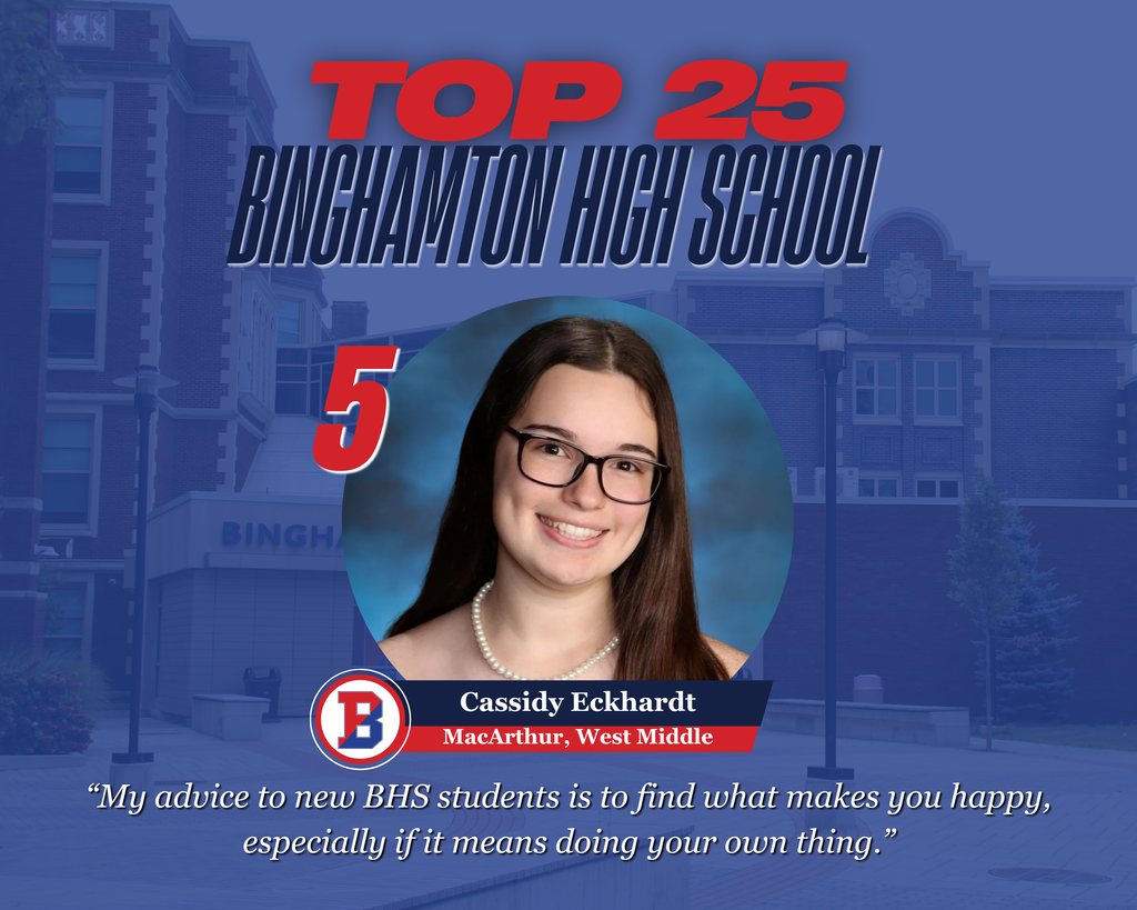 BHS top 25 graphic with photo of cassidy eckhardt