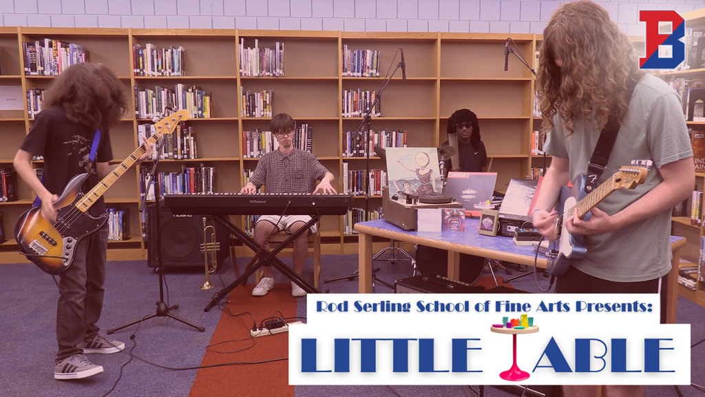 graphic for little table concert series with image of student group Static
