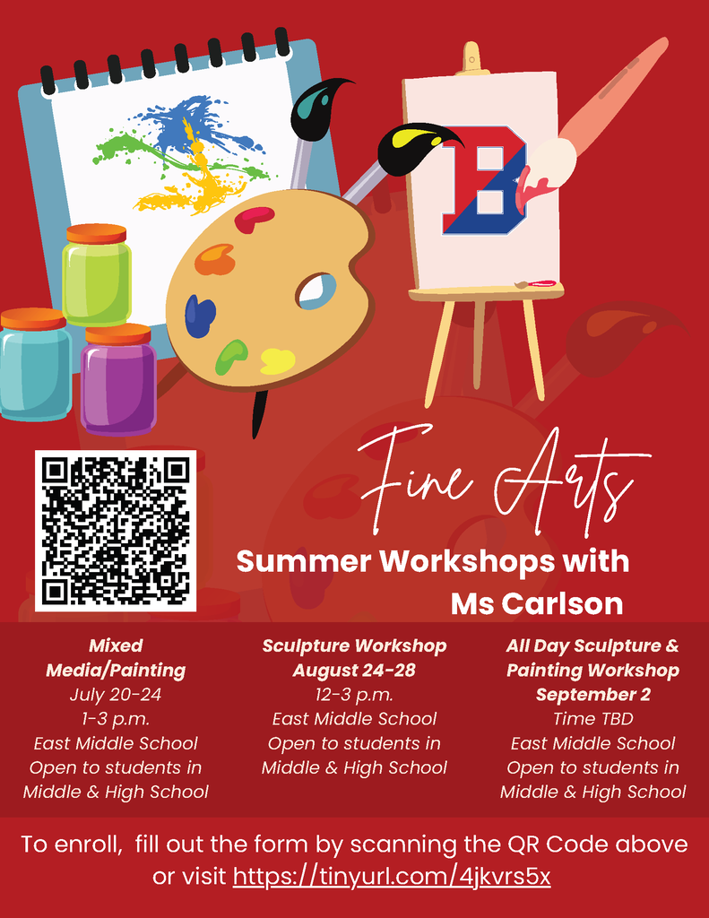 middle school visual arts workshop flyer