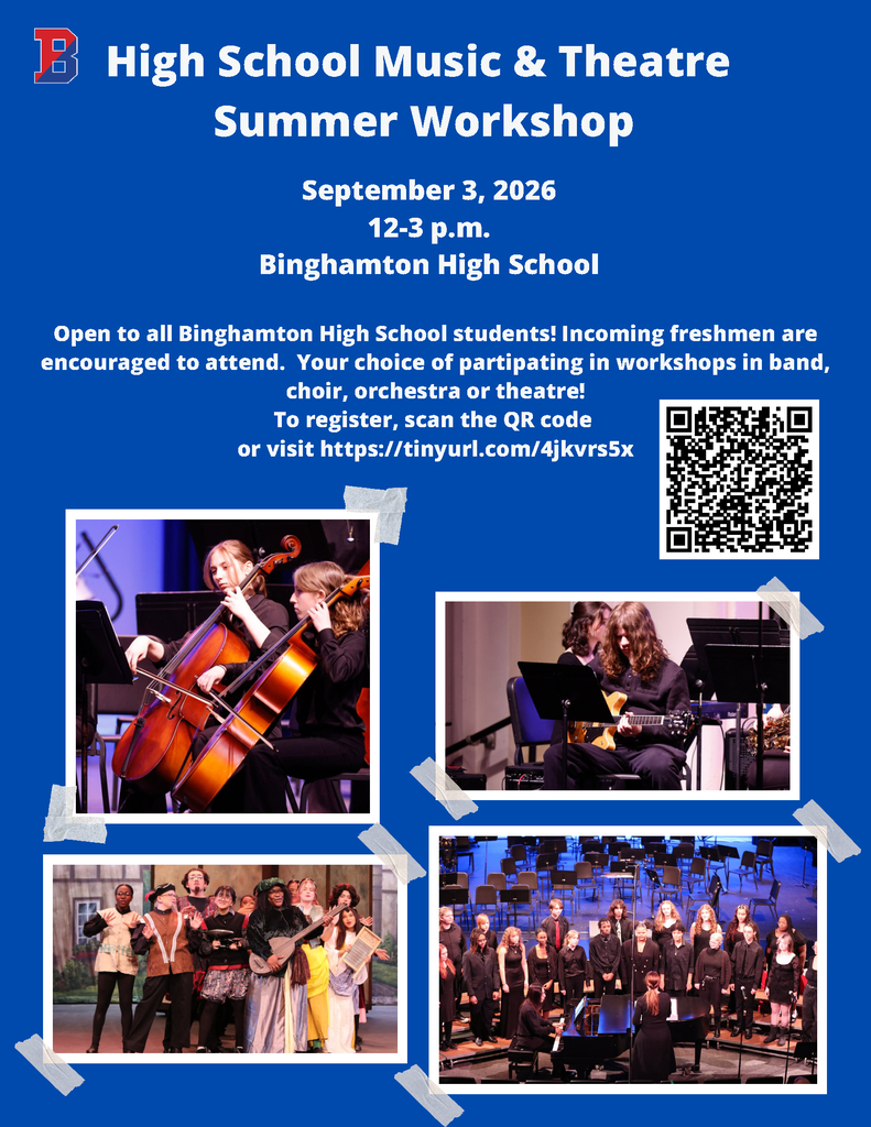 high school music and theatre summer workshop flyer