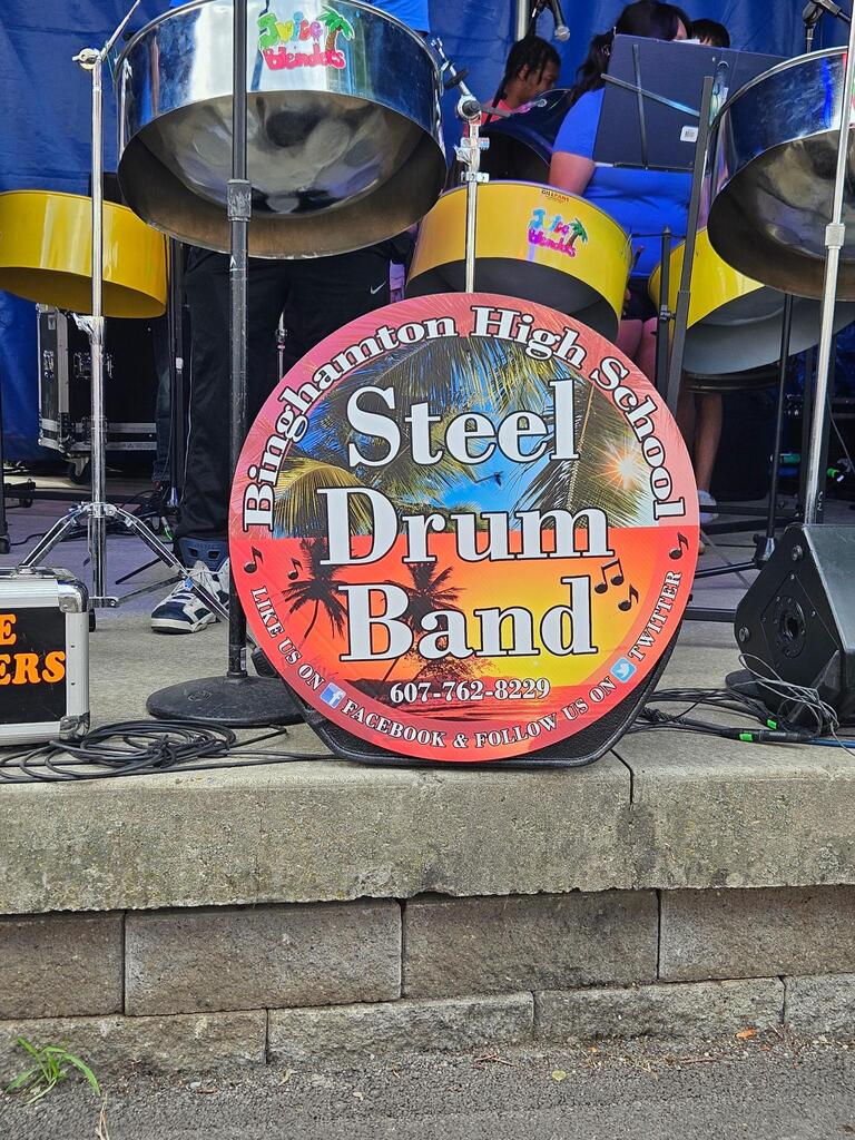 BHS steel drum band logo covering drum