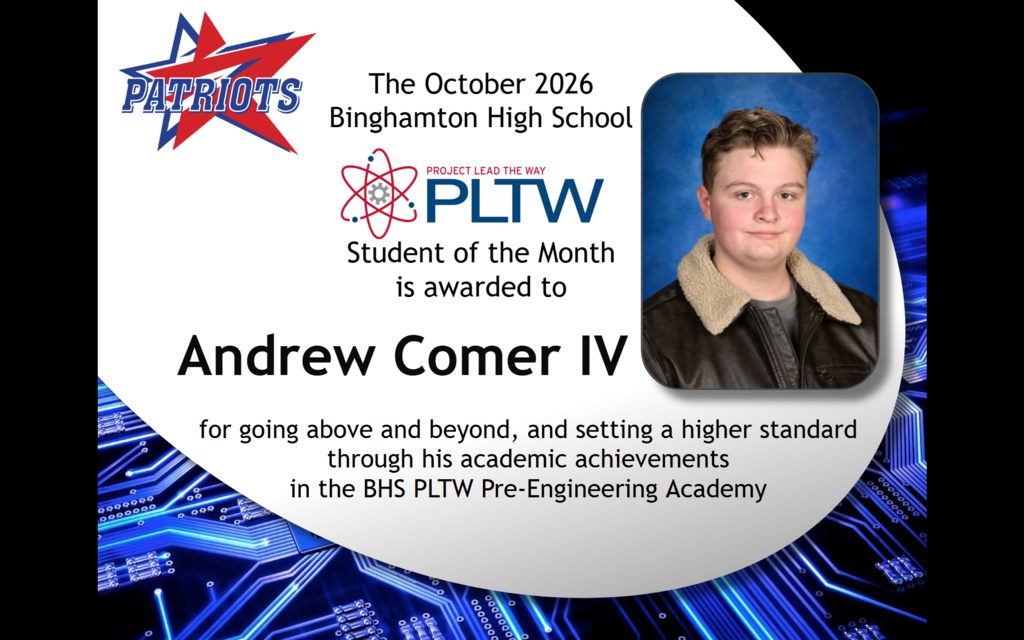 project lead the way october 2026 student of the month andrew comer