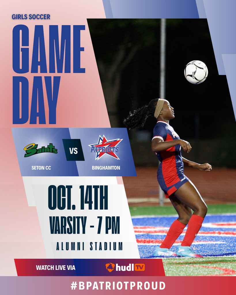 game day graphic with information about girls soccer game against seton