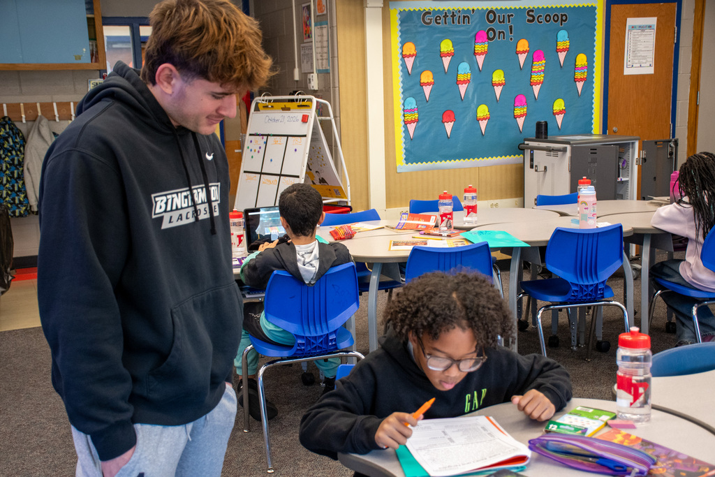 binghamton university lacrosse player helps student with work