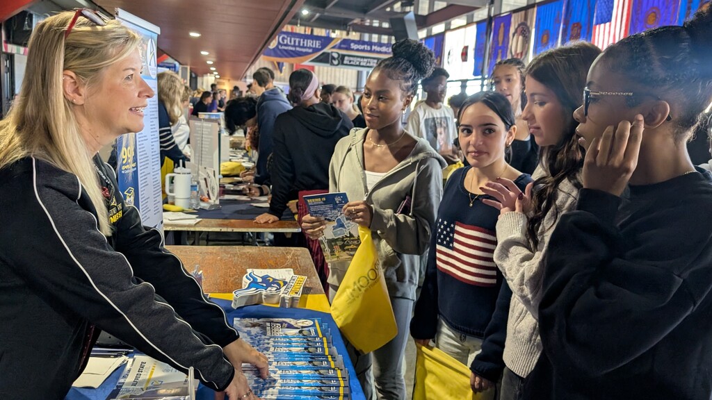 College fair at the Arena