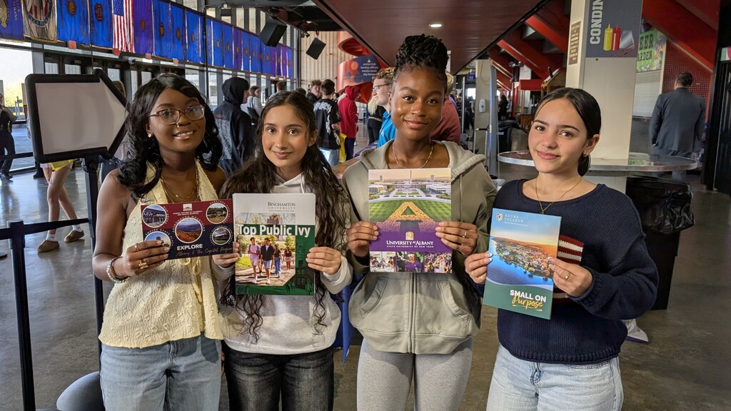 College fair at the Arena
