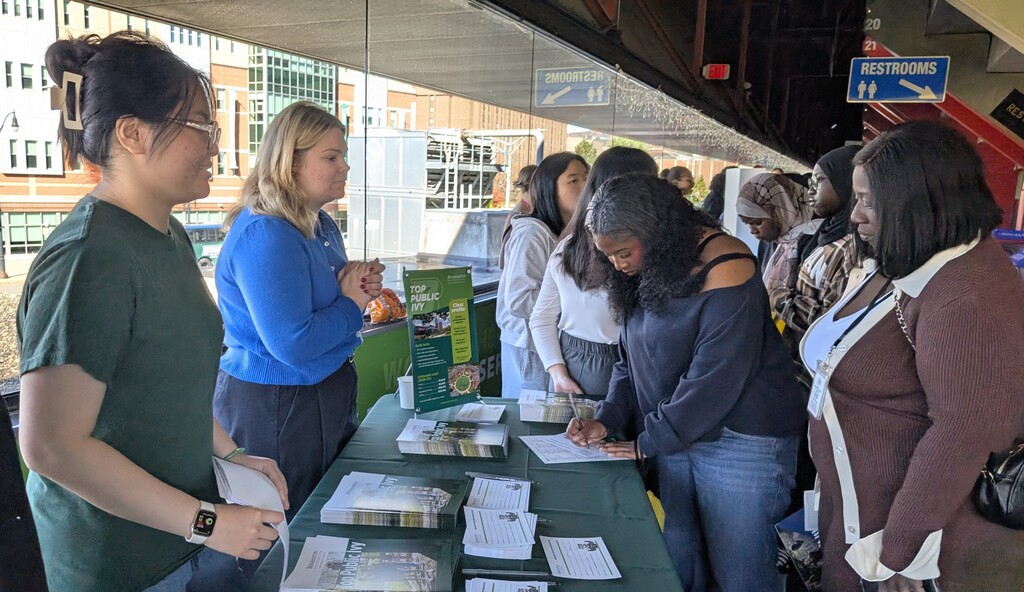 College fair at the Arena