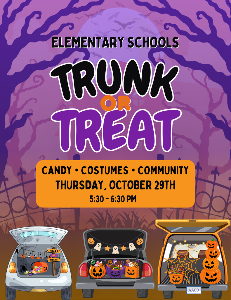 elementary school trunk or treat flyer