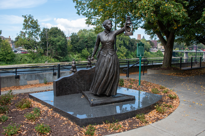 photo of harriet tubman statue in downtown binghamton