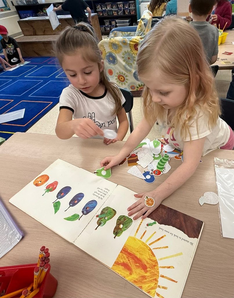 Students practice retelling stories.