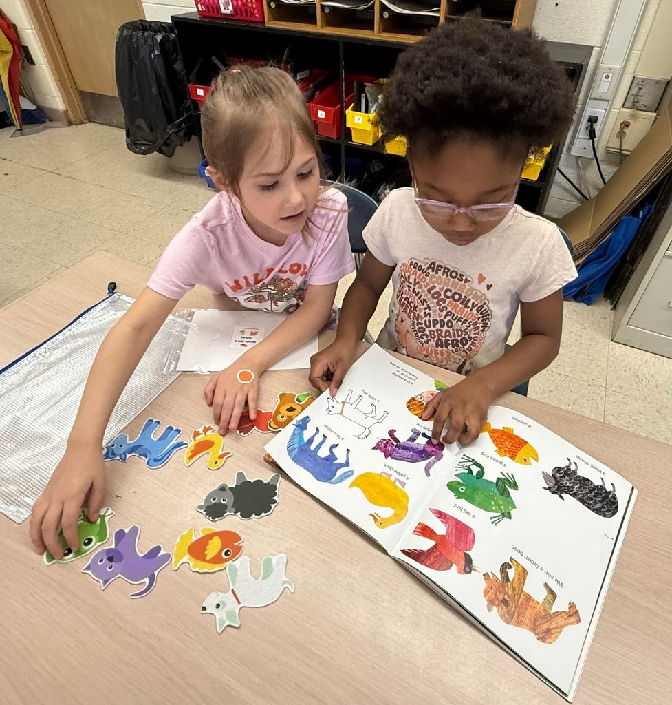Students practice retelling stories.