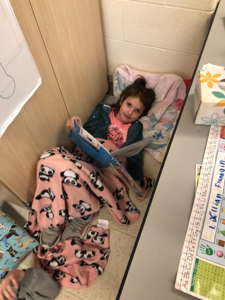 First grade girl reading 