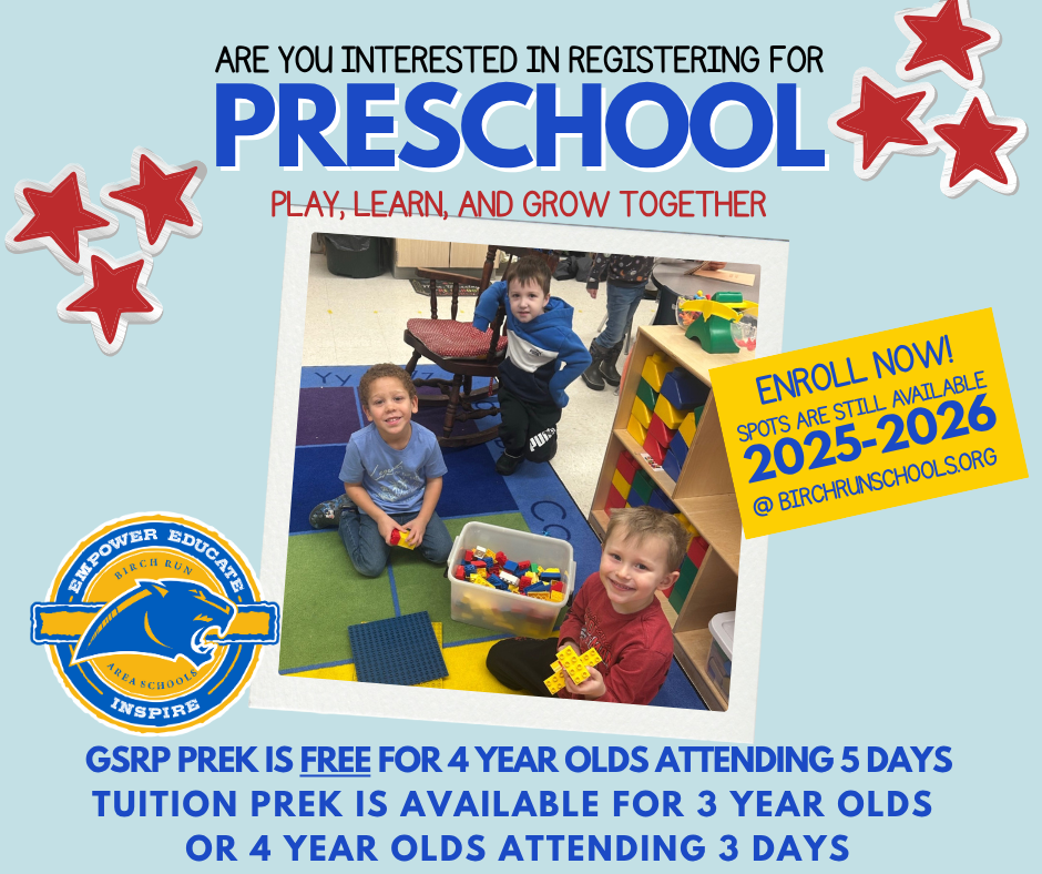 We still have openings in preschool for 2025-2026.