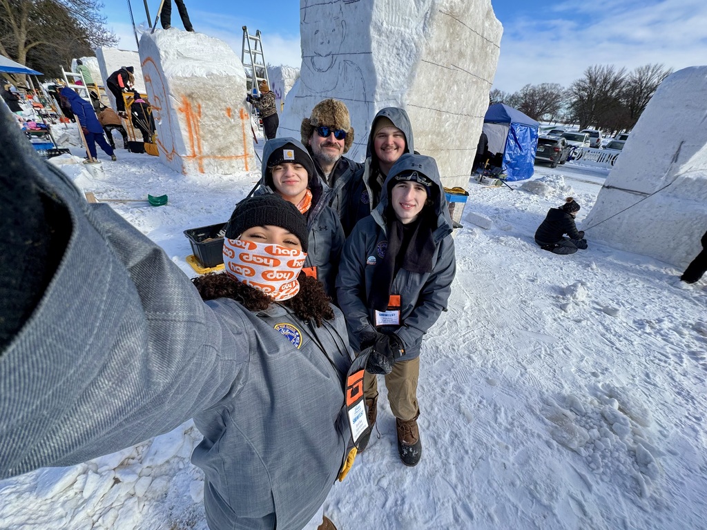 2026 Birch Run High School Snow Sculpting Team and Coach Gallagher
