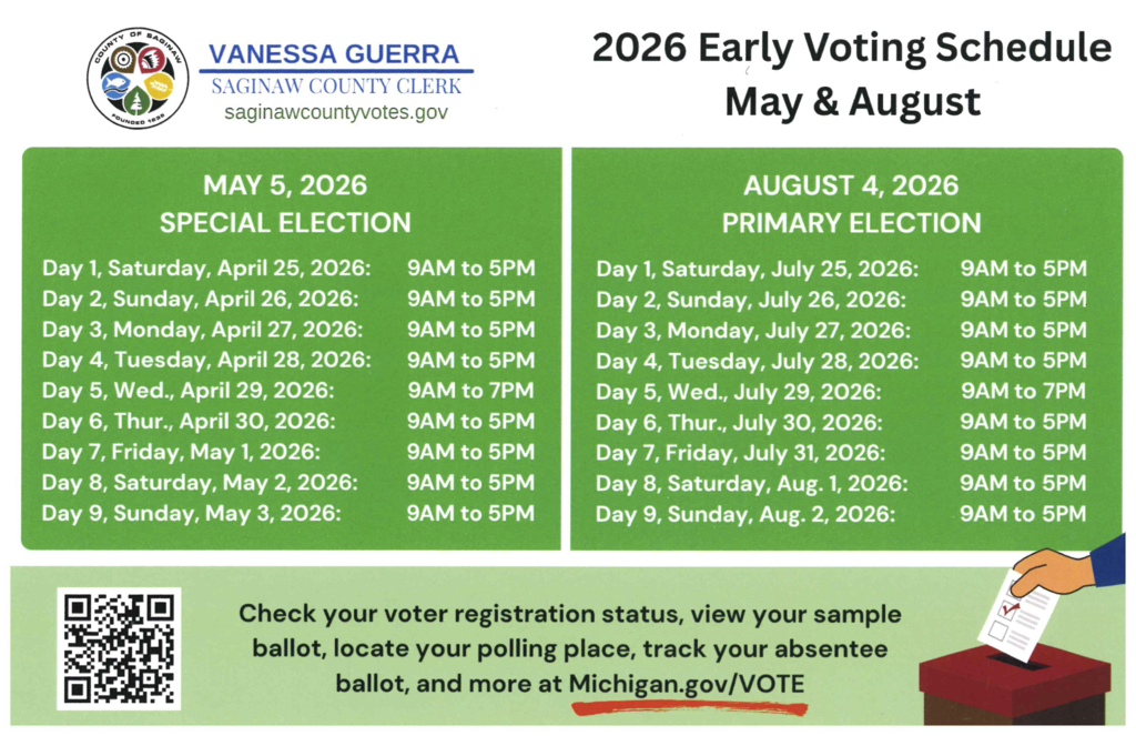 Early Voting Dates for May and August of 2026