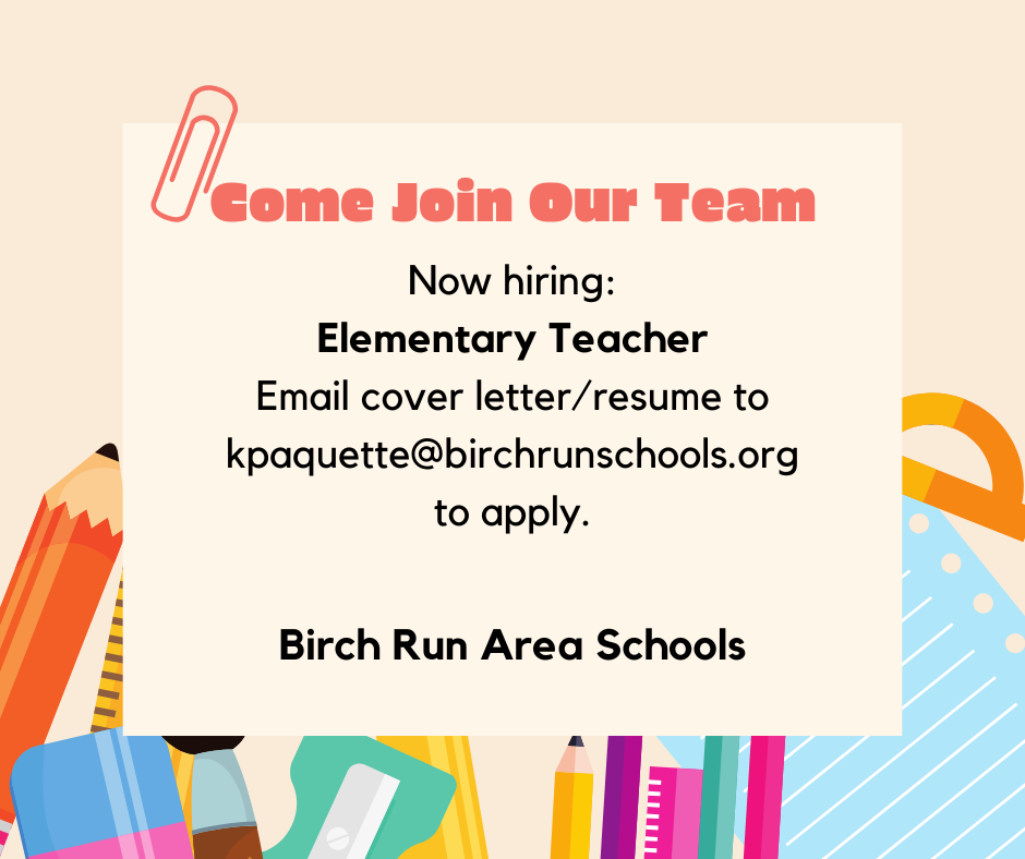 Now hiring an elementary teacher at North Elementary School.