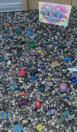 You can bring painted rocks to put in our rock garden, too.