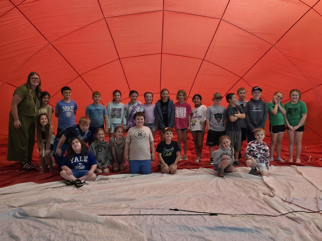 Students were able to go inside a hot air balloon!