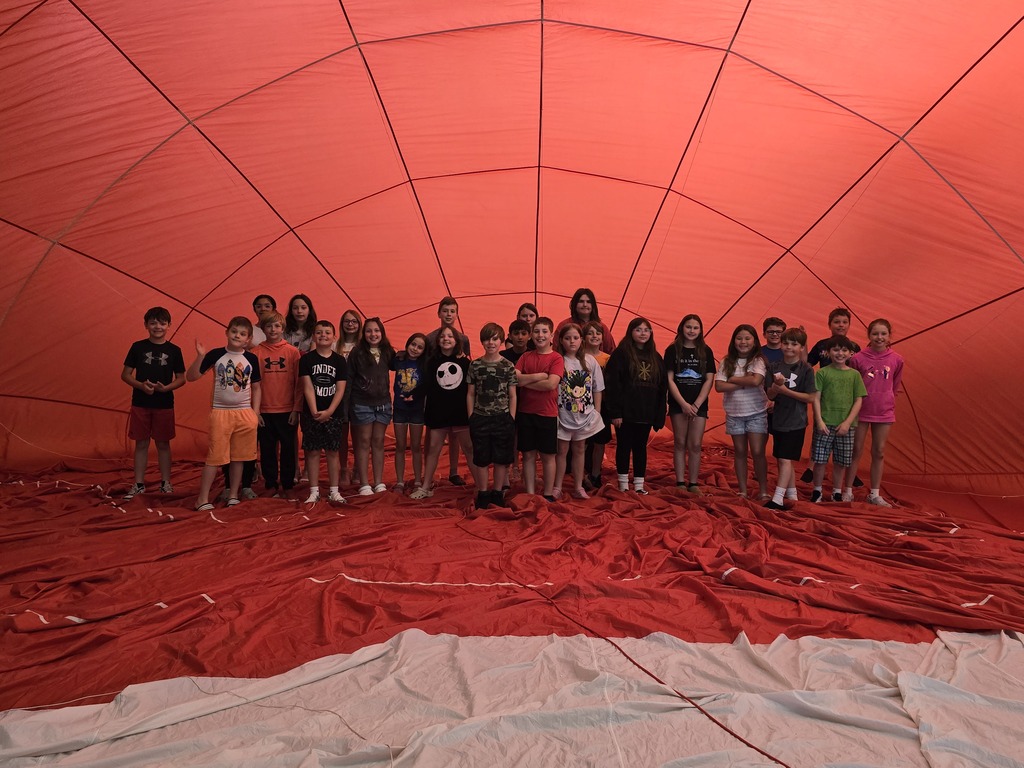 Students were able to go inside a hot air balloon!