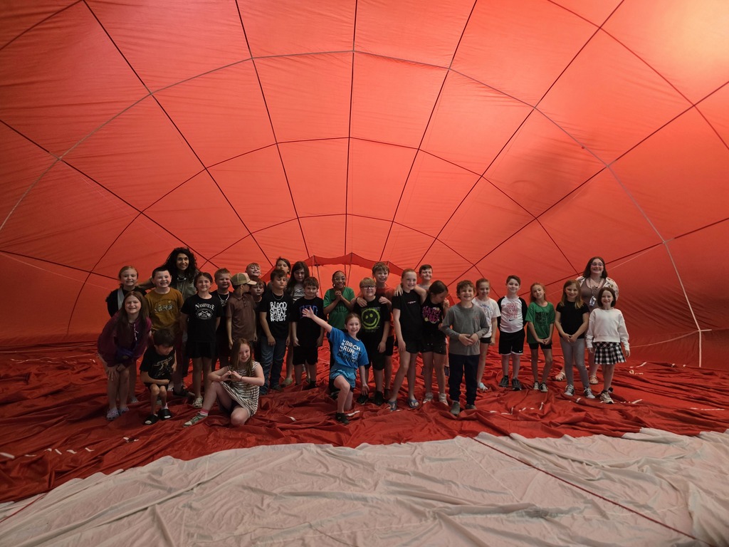 Students were able to go inside a hot air balloon!