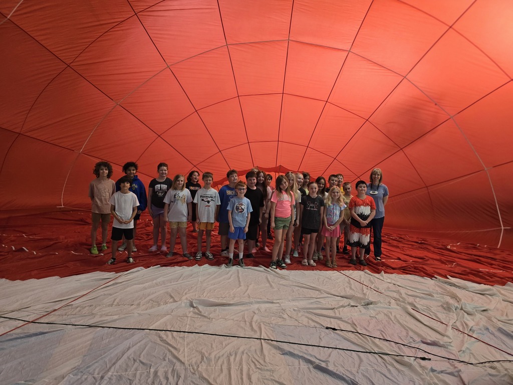 Students were able to go inside a hot air balloon!