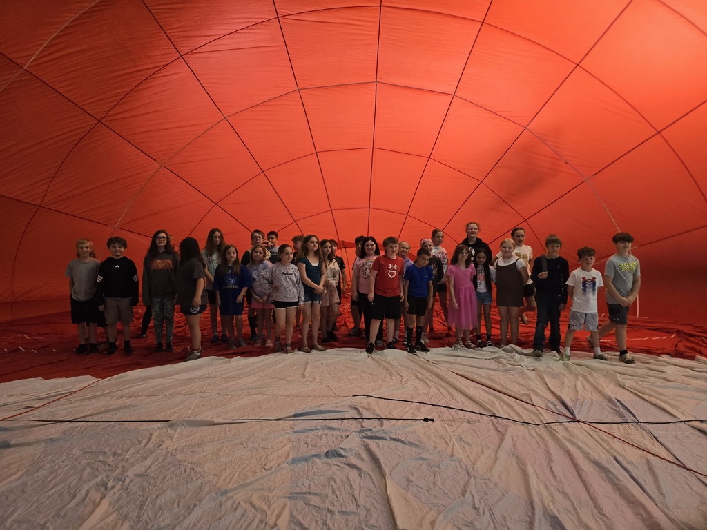 Students were able to go inside a hot air balloon!