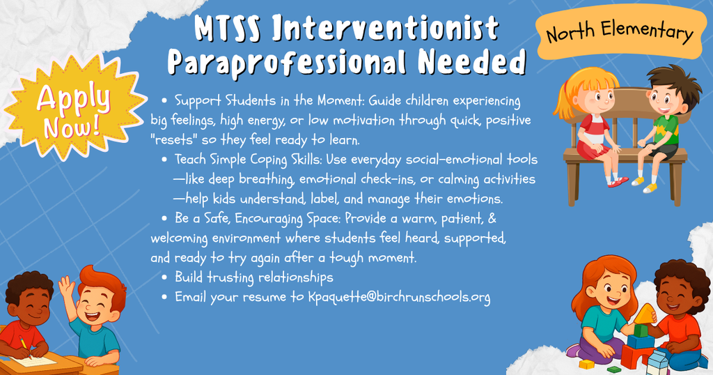 MTSS Interventionist Parapro Needed