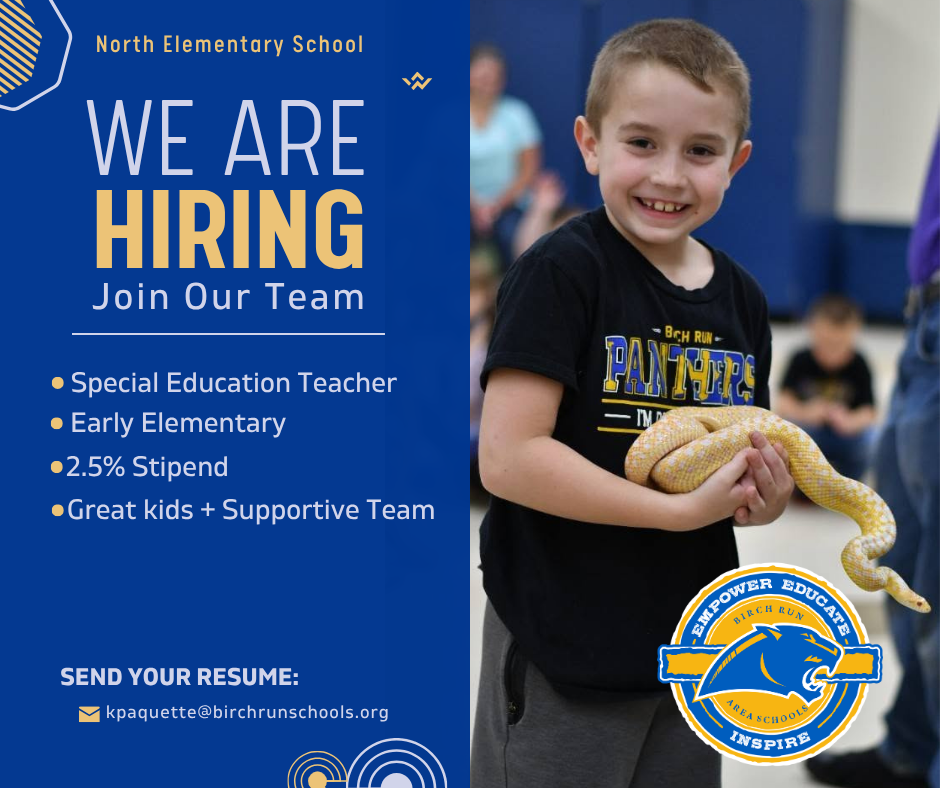 Special Education teacher job position open at Birch Run Area Schools
