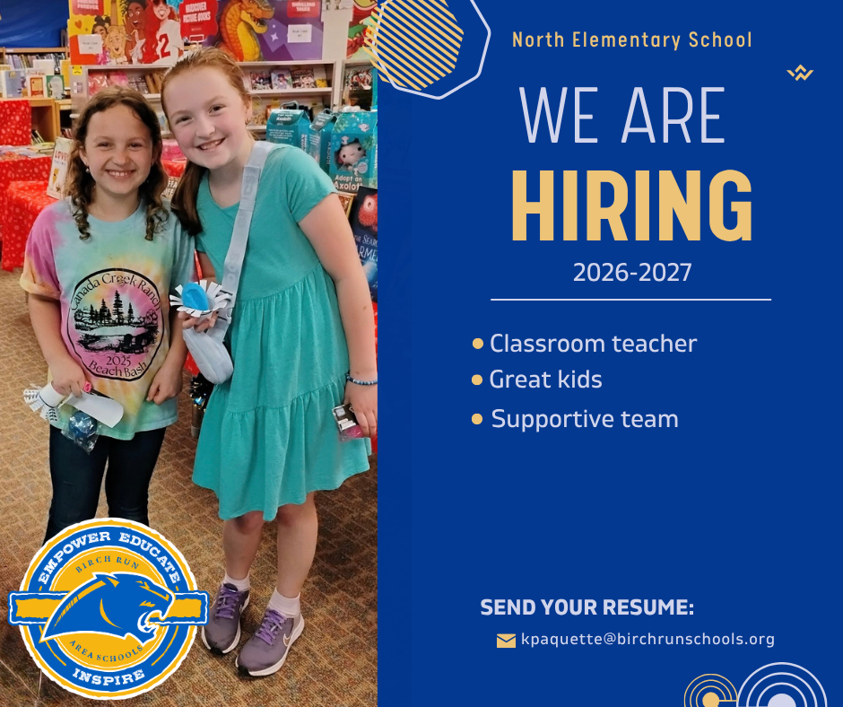 North is  hiring a classroom teacher.