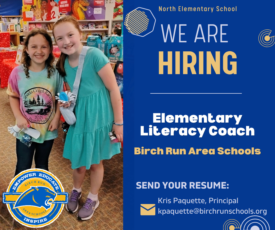 Now hiring a literacy coach at North Elementary School.