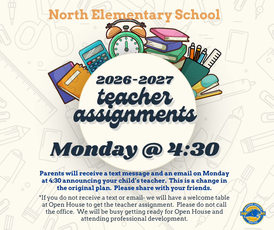 Parents will receive a text message/email Monday at 4:30 announcing classroom assignments.